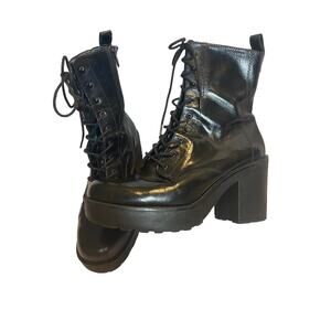 Rare Vagabond Black Lace Up Platform Gen Leather Boots